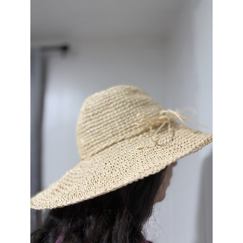 GOLDCOAST Sunwear Floppy Wide Brim Sun Hat Natural 100% Paper Wired Brim 21.5in